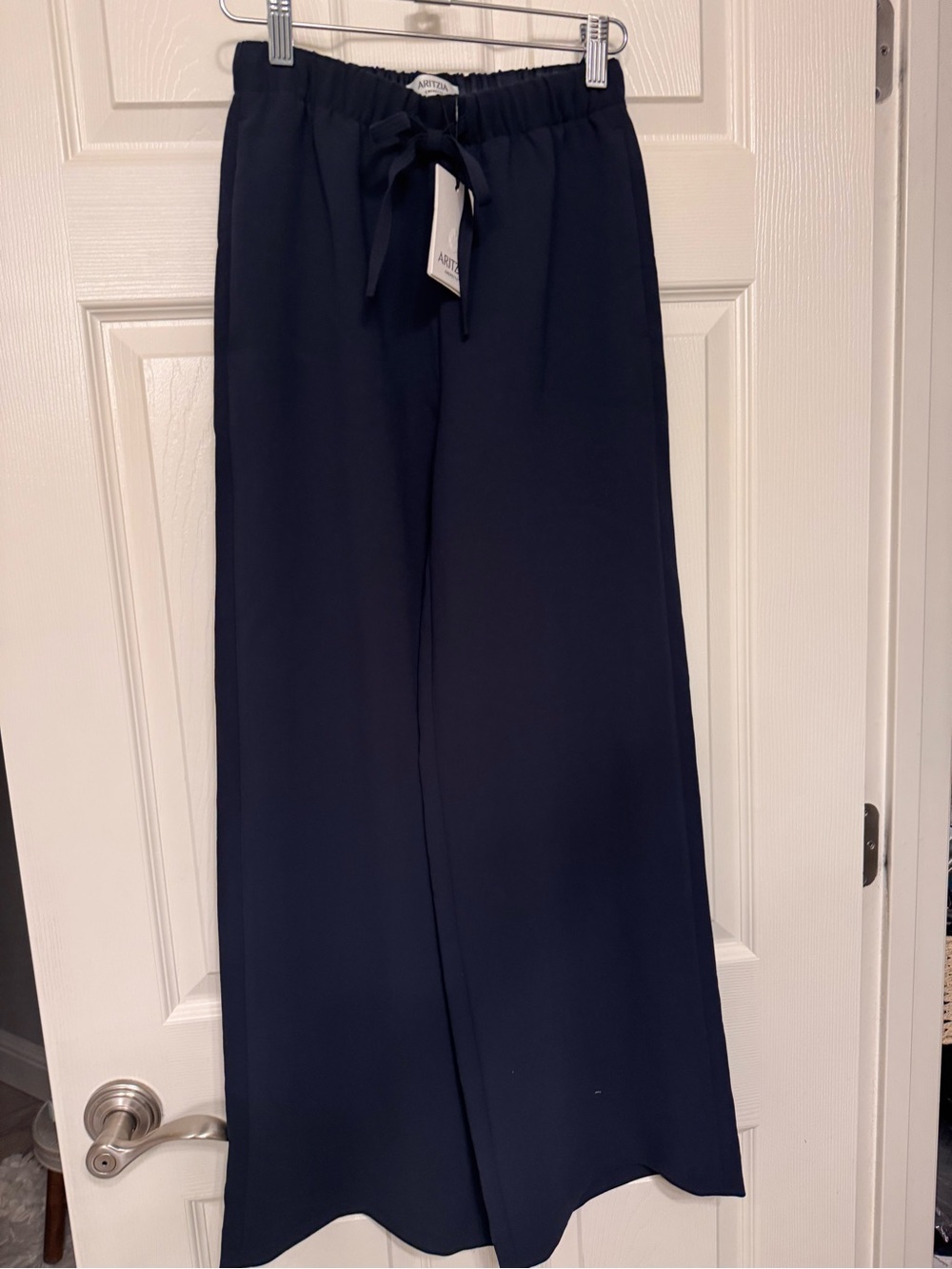 Aritzia The Lodge Pant™ - Crepette™ dark night Navy Wide-Leg Drawstring Trousers